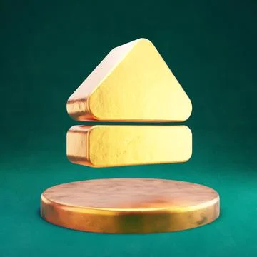 Eject icon. Fortuna Gold Eject symbol on golden podium. Illustrazione stock