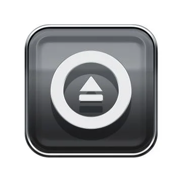 Eject icon glossy grey, isolated on white background 스톡 일러스트