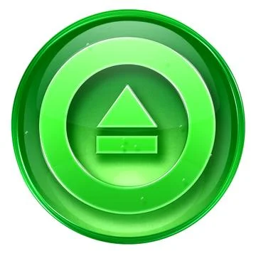 Eject icon green, isolated on white background. イラスト素材