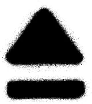 Eject media graffiti spray icon in black over white Stock Illustration