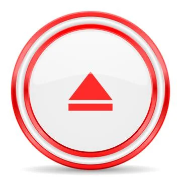 Eject red white glossy web icon Stock Illustration