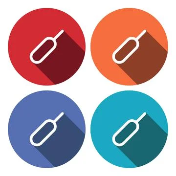 Eject sim card icon with long shadow. Open sim card. Vector illustration on c Stock Illustration