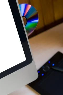 Ejected compact disk Stock Photos