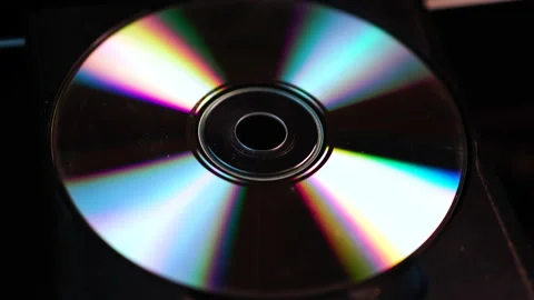 Ejecting CD or DVD Disc From Player, Close Up. Vintage Digital Audio Video Stock Footage 231194026