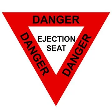 Ejection seat warning sign Stock Illustration