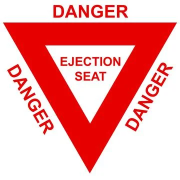 Ejection seat warning sign Stock Illustration