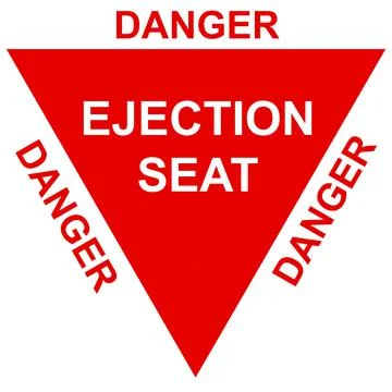 Ejection seat warning sign Stock Illustration