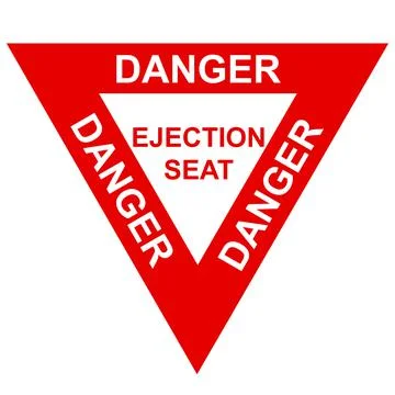 Ejection seat warning sign Stock Illustration