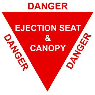 Ejection seat warning sign Stock Illustration