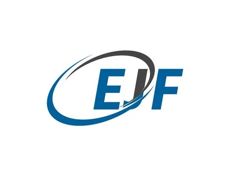 EJF letter creative modern elegant swoosh logo design Illustrazione stock