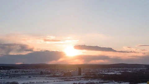 Ekaterinburg, Russia. SunSet. Time Lapse Stock Footage