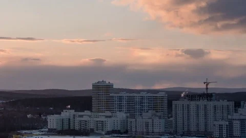 Ekaterinburg, Russia. SunSet. Time Lapse Stock Footage