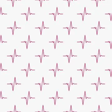 EKG cardiograms seamless vector pattern or background Illustrazione stock