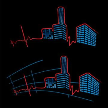 EKG of city Stock Illustration