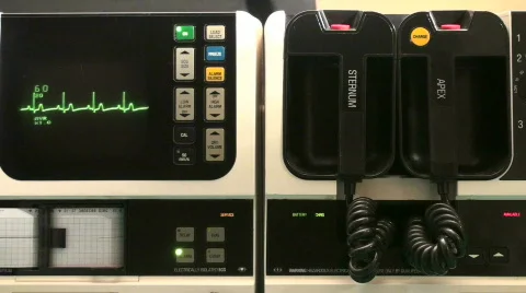 EKG machine heart attack - HD  Stock Footage 338397