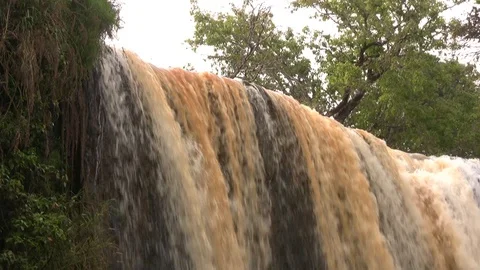 Ekom waterfall in Cameroon Stock Footage 89363130