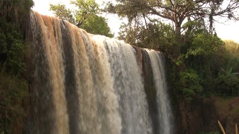 Ekom waterfall in Cameroon Stock Footage 89363233