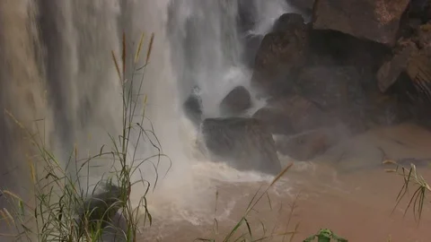 Ekom waterfall in Cameroon Stock Footage