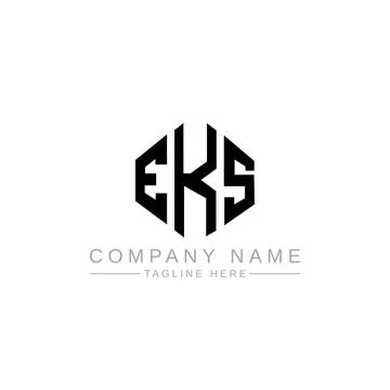 EKS letter logo design with polygon shape. EKS polygon and cube shape logo .. Stock Illustration