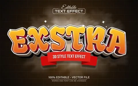 Ekstra cartoon bold 3d text effect editable 스톡 일러스트