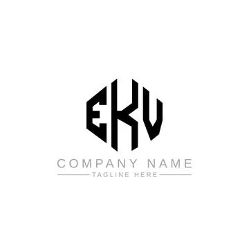 EKV letter logo design with polygon shape. EKV polygon and cube shape logo .. Stock Illustration