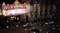 El Capitan Disney Theatre Walk of Fame Hollywood Boulevard Car Traffic Night Lit HD Footage