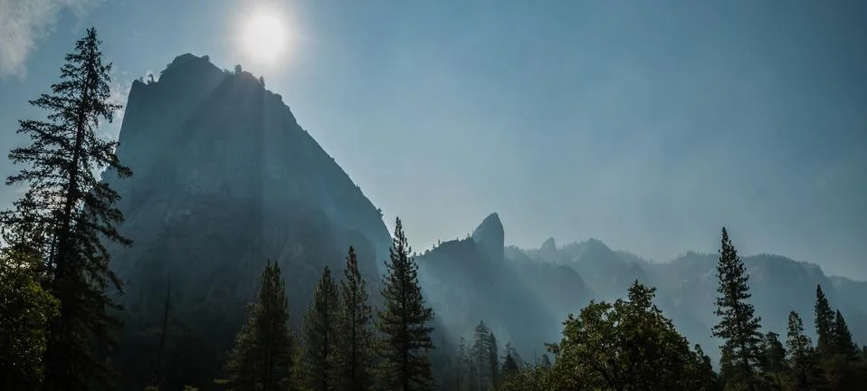El capitan panoramic view  yosemite Stock Photos