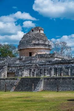 El Caracol in Chichen Itza Stock Photos