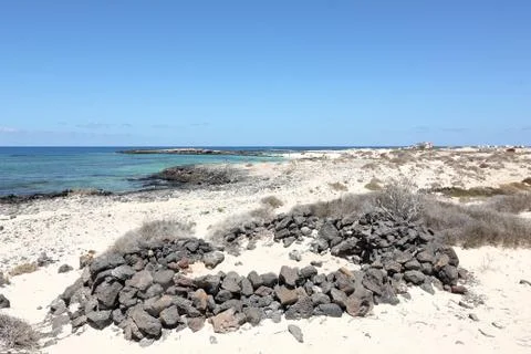 El Cotillo beach lagoon Stock Photos