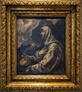  El Greco El Greco, San Francisco in ecstasy, 1594-1604, oil on canvas, Mu... Stock Photos