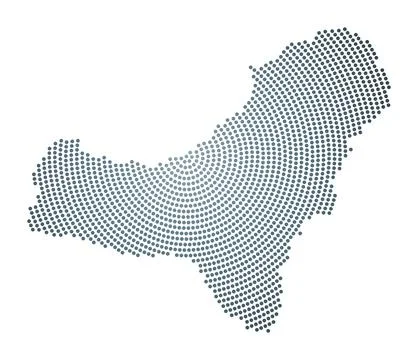 El Hierro dotted map. Digital style shape of El Hierro. Tech icon of the is.. 写真素材