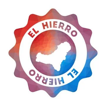 El Hierro low poly logo. Colorful gradient travel logo of the island in geo.. Stockillustratie