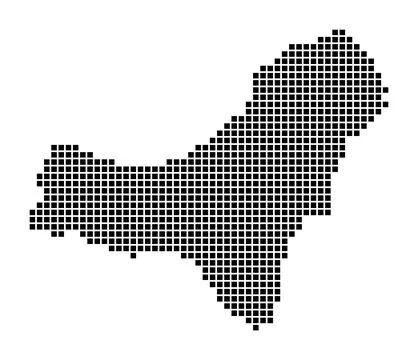 El Hierro map. Map of El Hierro in dotted style. Borders of the island fill.. Illustrazione stock