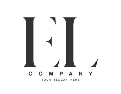 EL logo design. Initial letter e and l serif font style. Creative classic c.. Stock Illustration