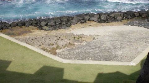 El Morro shadow from tower Stock Footage 998371