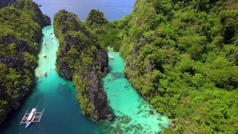 El Nido Aerial View, Palawan Island, Philippines Stock Footage