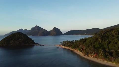 El Nido Beach at sunset, Palawan, Philippines Stock Footage 232797779