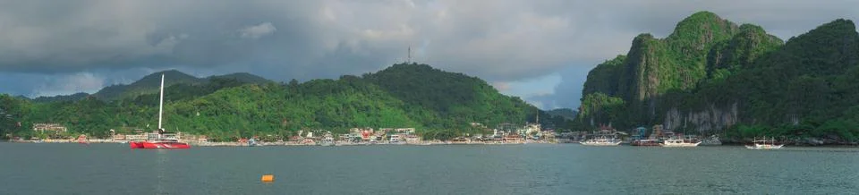 El Nido town Panorama 写真素材
