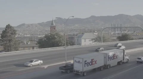 El Paso City Freeway Traffic (slog3) Stock Footage 62966148