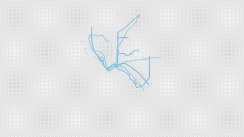 El Paso City Line Map Self Drawing Animated Overlay, Alpha 4K 스톡 동영상 340286612