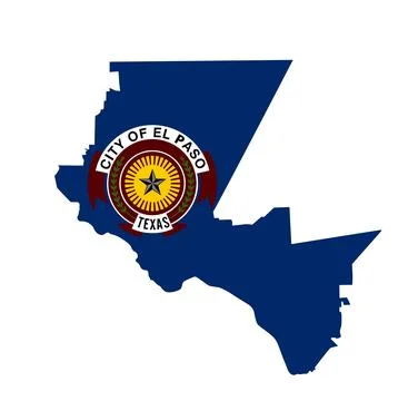 El Paso city map flag vector silhouette illustration Ilustração Stock