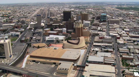 El Paso, downtown and surrounding areas. Shot in 2007. Stock Footage 59526879