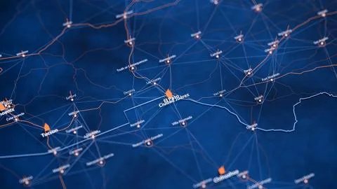 El Paso map big data visualization. Futuristic map infographic of city in USA Stock Illustration