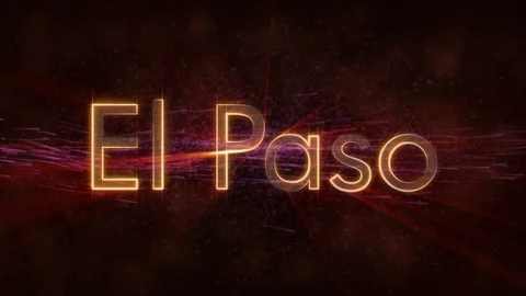 El Paso - Shiny looping city name text animation Stock Footage 99596096