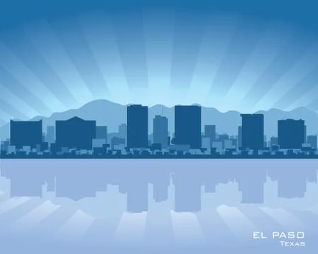 El paso skyline Stock Illustration