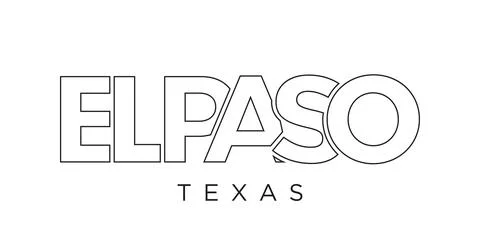 El Paso, Texas, USA typography slogan design. America logo with graphic city  Stock Illustration