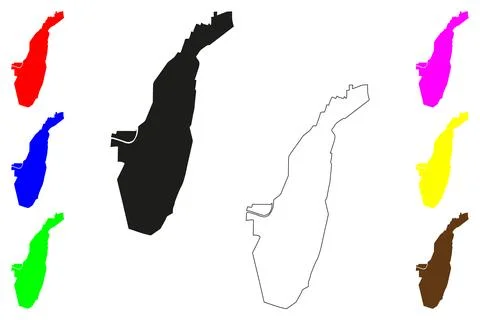 El Progreso city (Republic of Honduras, Yoro Department) map vector illustrat イラスト素材
