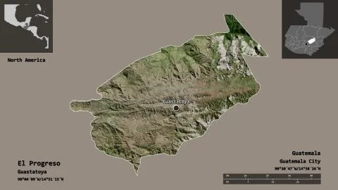El Progreso, department of Guatemala. Previews. Satellite イラスト素材