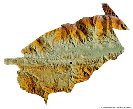 El Progreso, department of Guatemala, on white. Relief イラスト素材