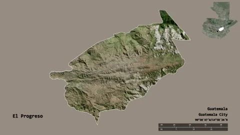 El Progreso, department of Guatemala, zoomed. Satellite イラスト素材